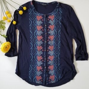 Lucky Brand dark blue long sleeve button up
